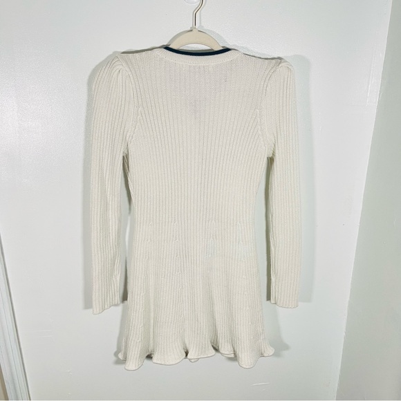 Self-Portrait Lurex Knit Dress Ivory Black Red Preppy Career Modest Trendy - Picture 15 of 15